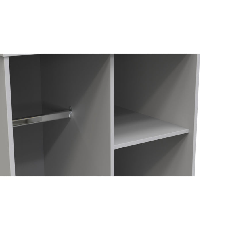 Glitz Ready Assembled Open Wardrobe  - Shadow Matt & Grey