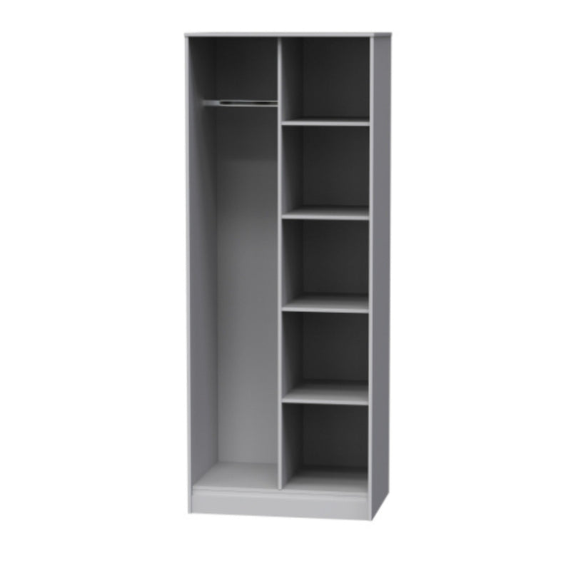 Glitz Ready Assembled Open Wardrobe  - Shadow Matt & Grey