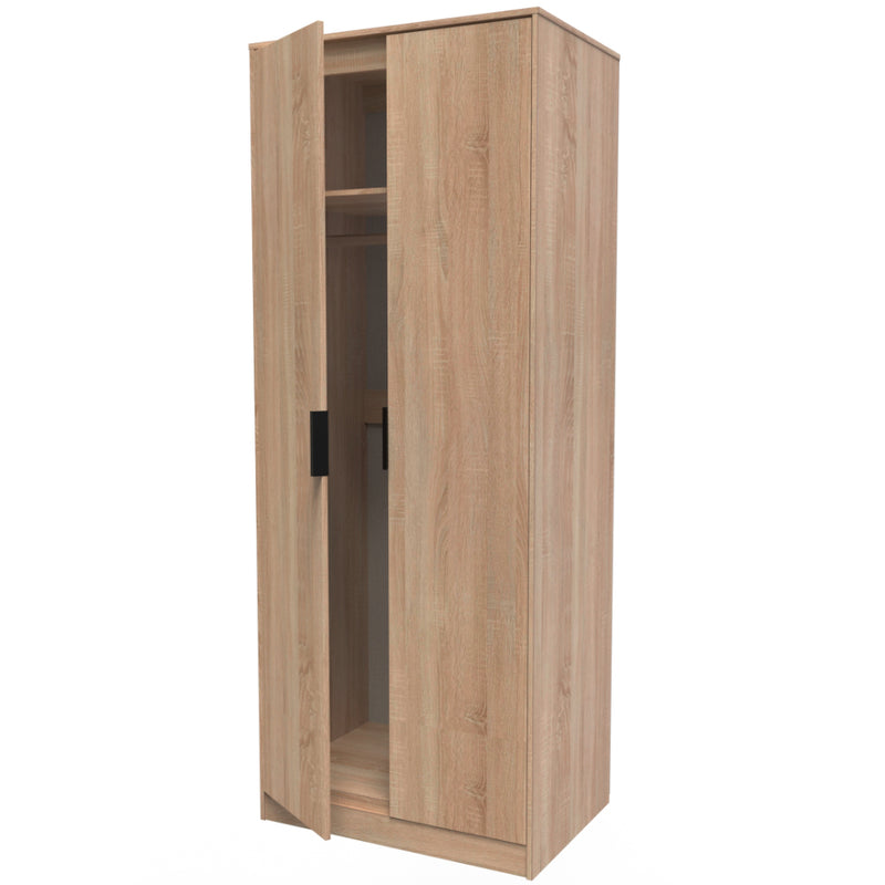 Helsinki Ready Assembled Wardrobe with 2 Doors  - Bardolino Oak