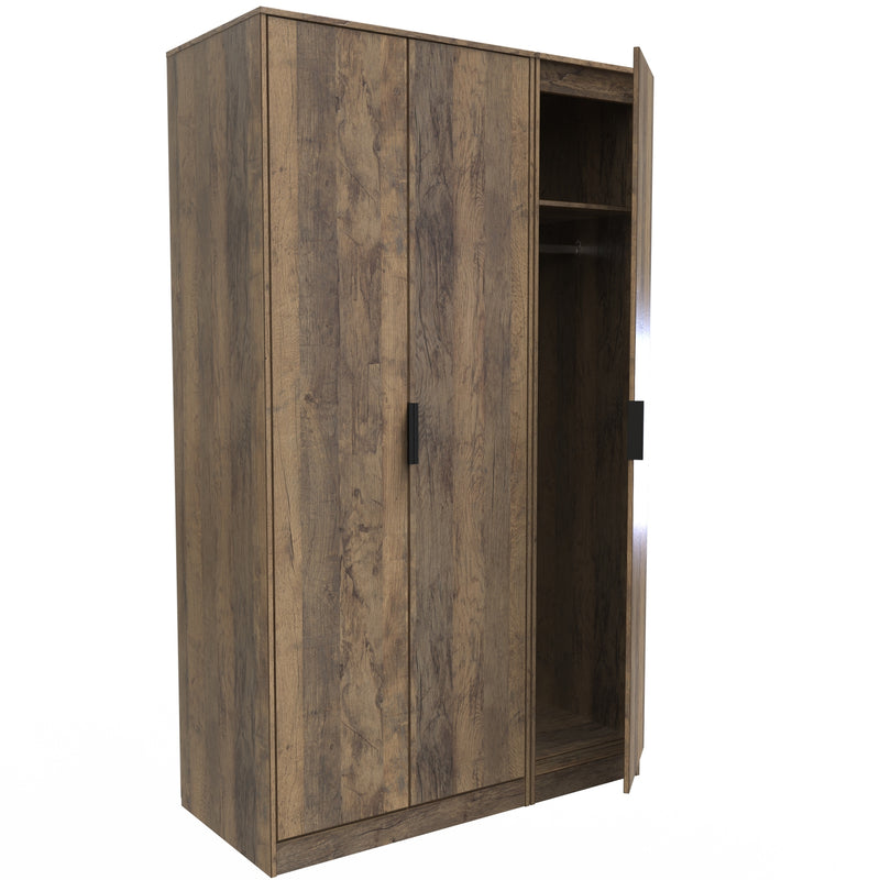 Havana Ready Assembled Wardrobe with 3 Doors  - Vintage Oak