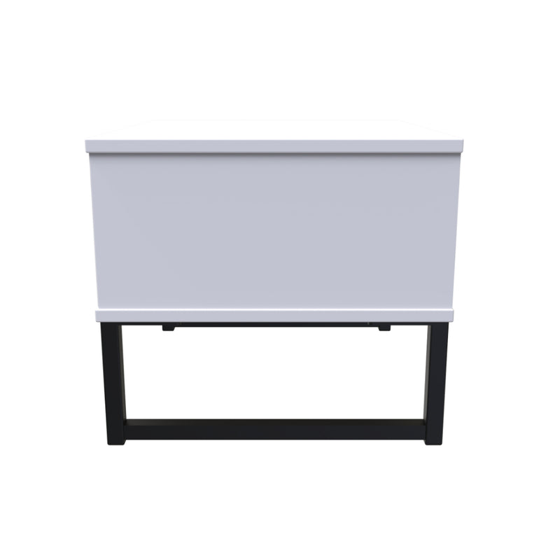 Havana Ready Assembled Bedside Table with 1 Drawer  - White Matt