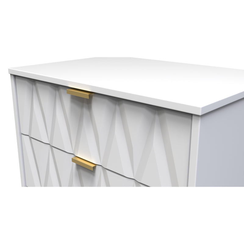 Glitz Ready Assembled Chest of Drawers with 3 Drawers  - White Matt & White