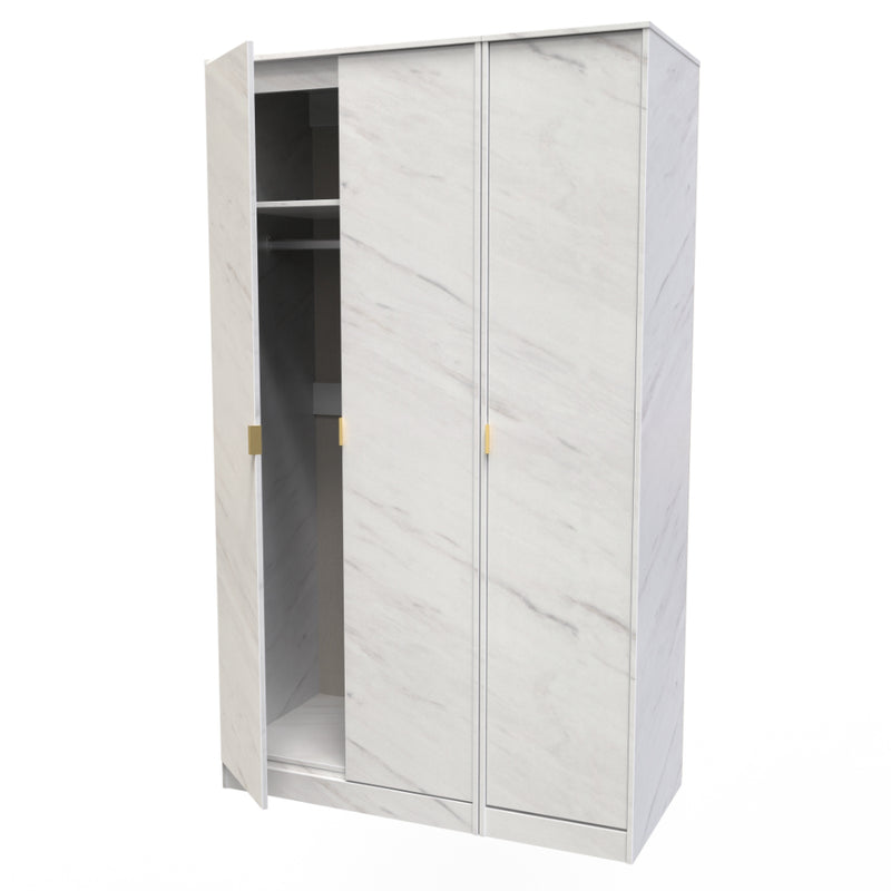 Harare Ready Assembled Wardrobe with 3 Doors  - Marble