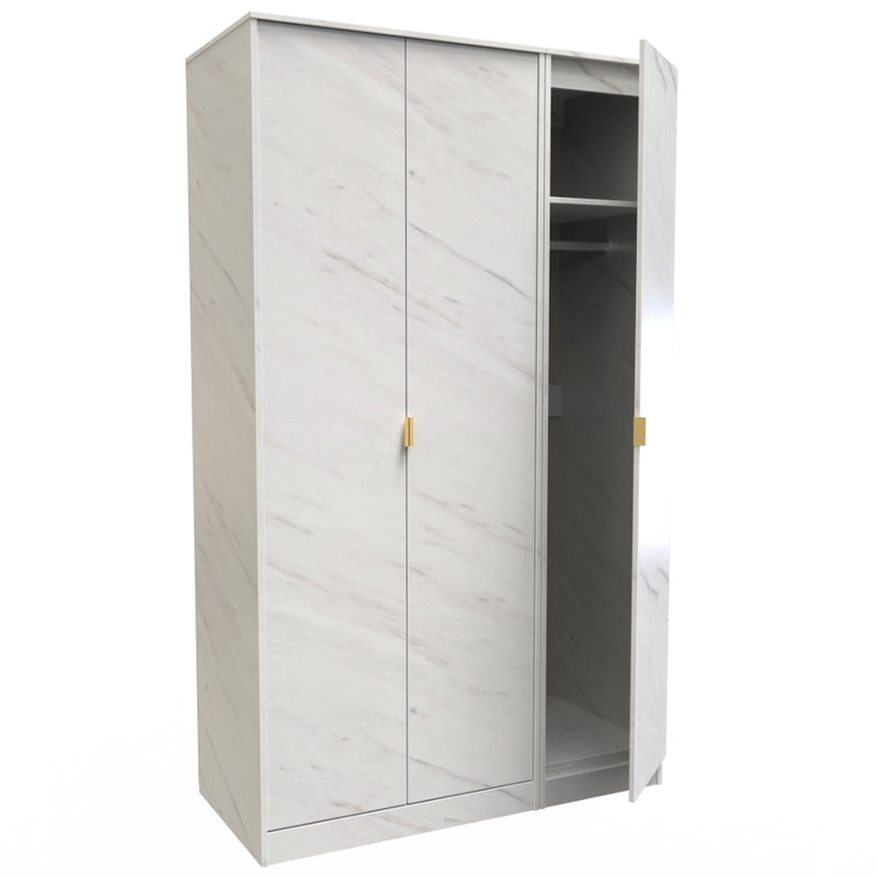 Harare Ready Assembled Wardrobe with 3 Doors  - Marble