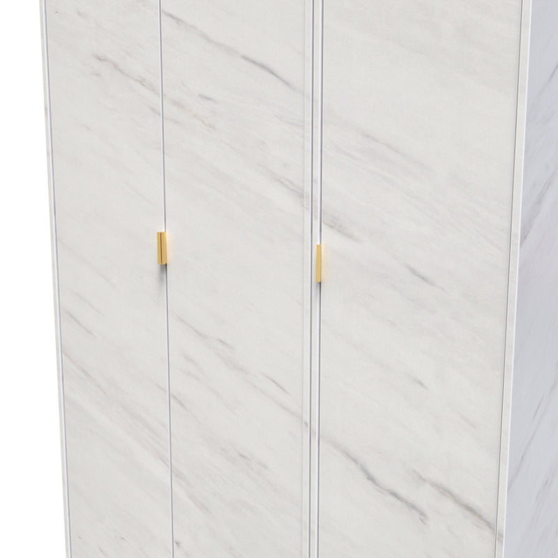 Harare Ready Assembled Wardrobe with 3 Doors  - Marble