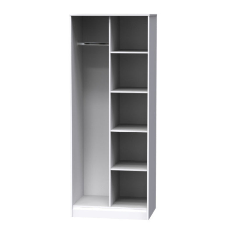 Glitz Ready Assembled Open Wardrobe  - White Matt & White