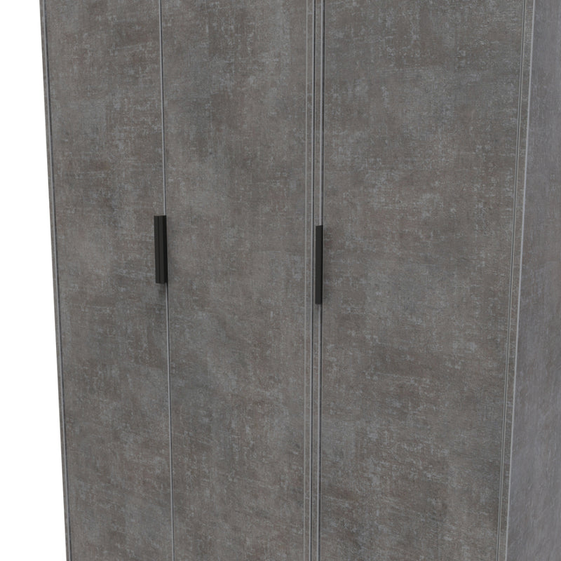 Haiti Ready Assembled Wardrobe with 3 Doors  - Pewter