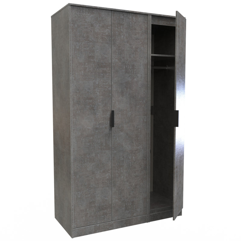 Haiti Ready Assembled Wardrobe with 3 Doors  - Pewter