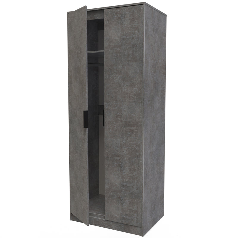 Haiti Ready Assembled Wardrobe with 2 Doors  - Pewter