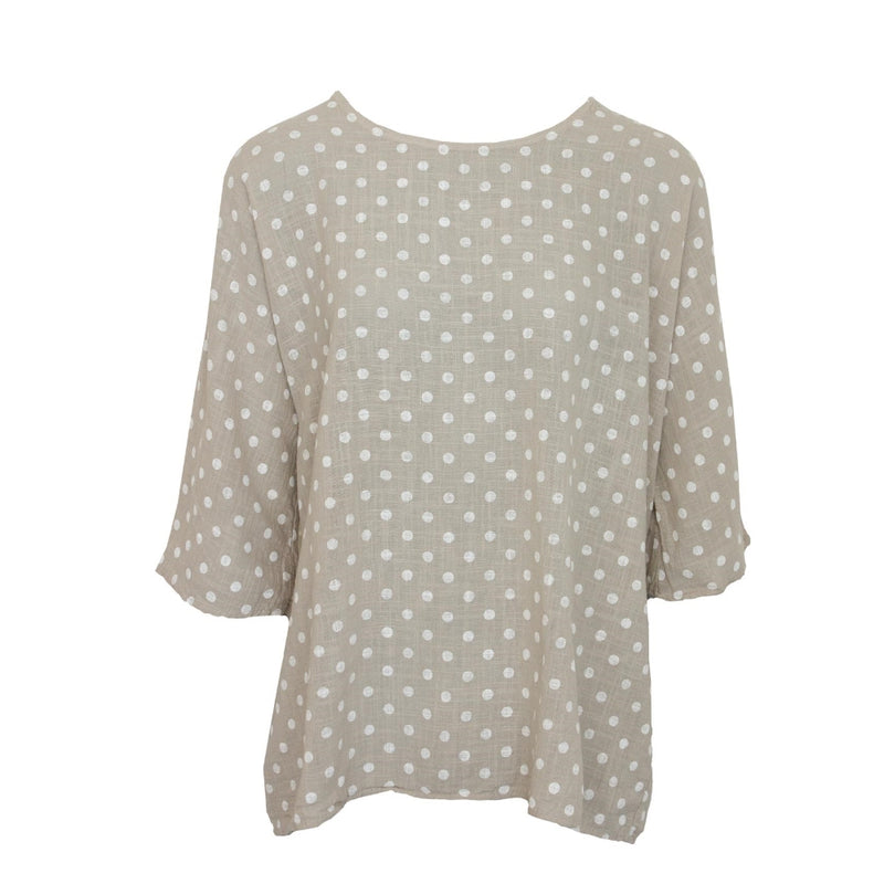 Spotty Top - Taupe - One Size