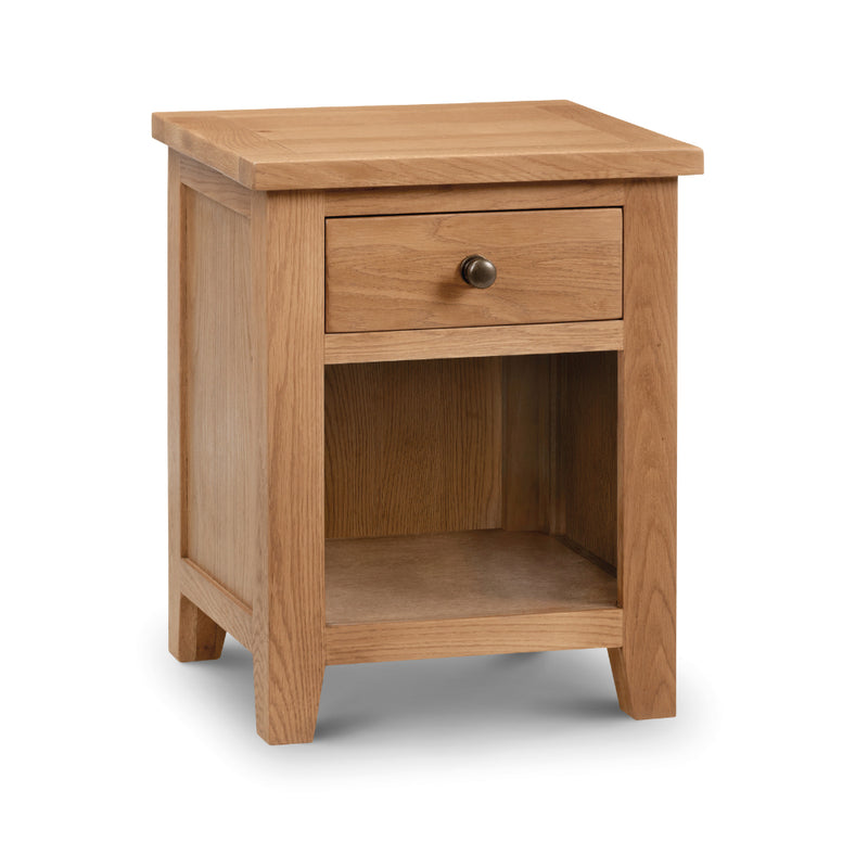 Marlborough Bedside Table with 1 Drawer - Oak