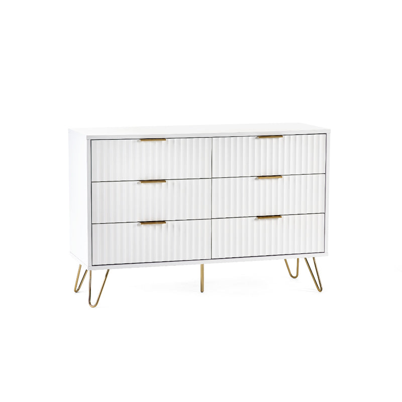 Murano Chest of Drawers with 6 Drawers - Matt White