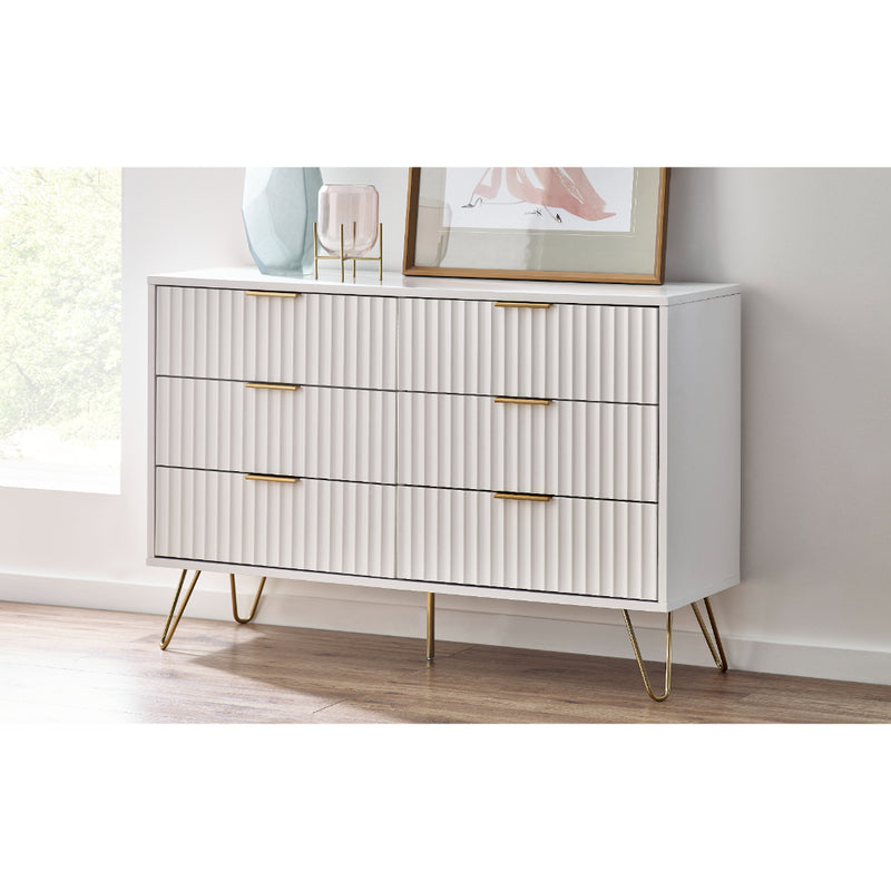 Murano Chest of Drawers with 6 Drawers - Matt White