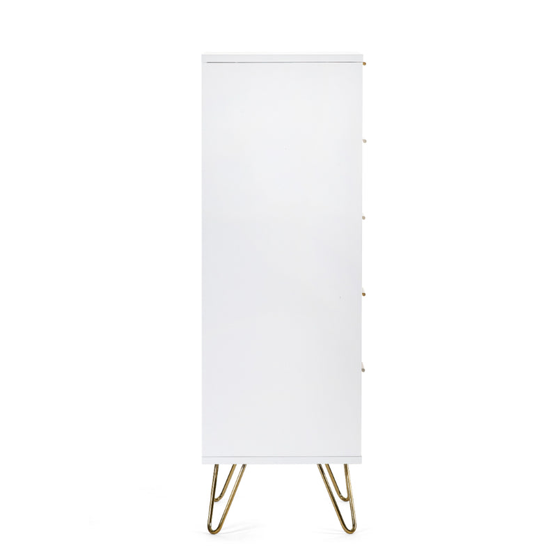 Murano Chest of Drawers with 5 Drawers Tallboy 1.2m - Matt White