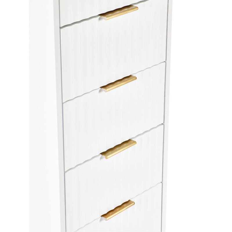 Murano Chest of Drawers with 5 Drawers Tallboy 1.2m - Matt White