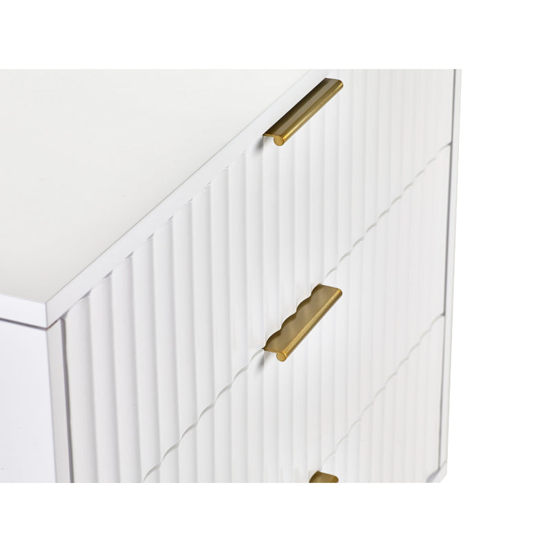 Murano Chest of Drawers with 3 Drawers 80cm - Matt White