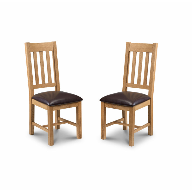 Astoria Dining Chairs - Set of 2 - Oak/Brown