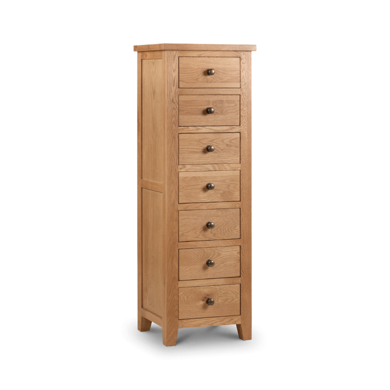 Marlborough Chest of Drawers with 7 Drawers 141x48cm- Oak