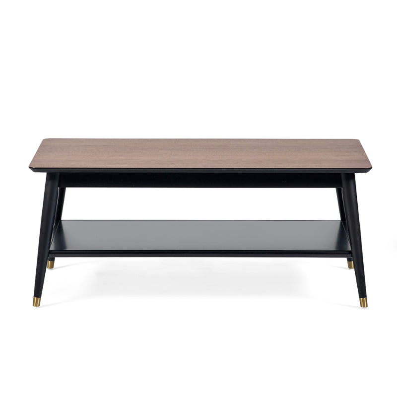 Findlay Coffee Table With Shelf 1.1m - Walnut & Black