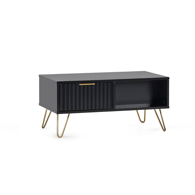 Murano Coffee Table 90cm - Matt Black