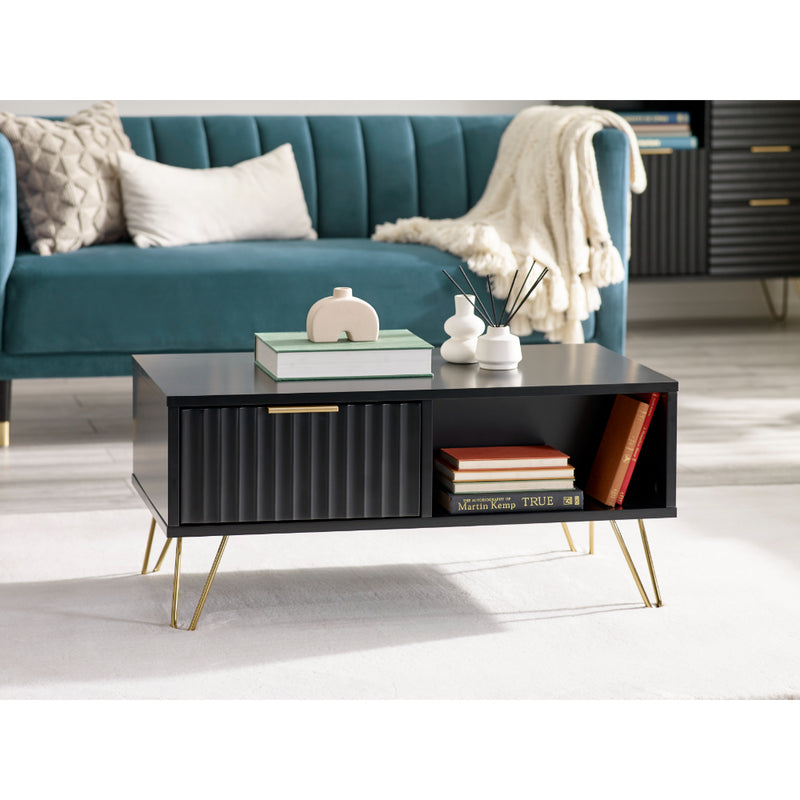 Murano Coffee Table 90cm - Matt Black