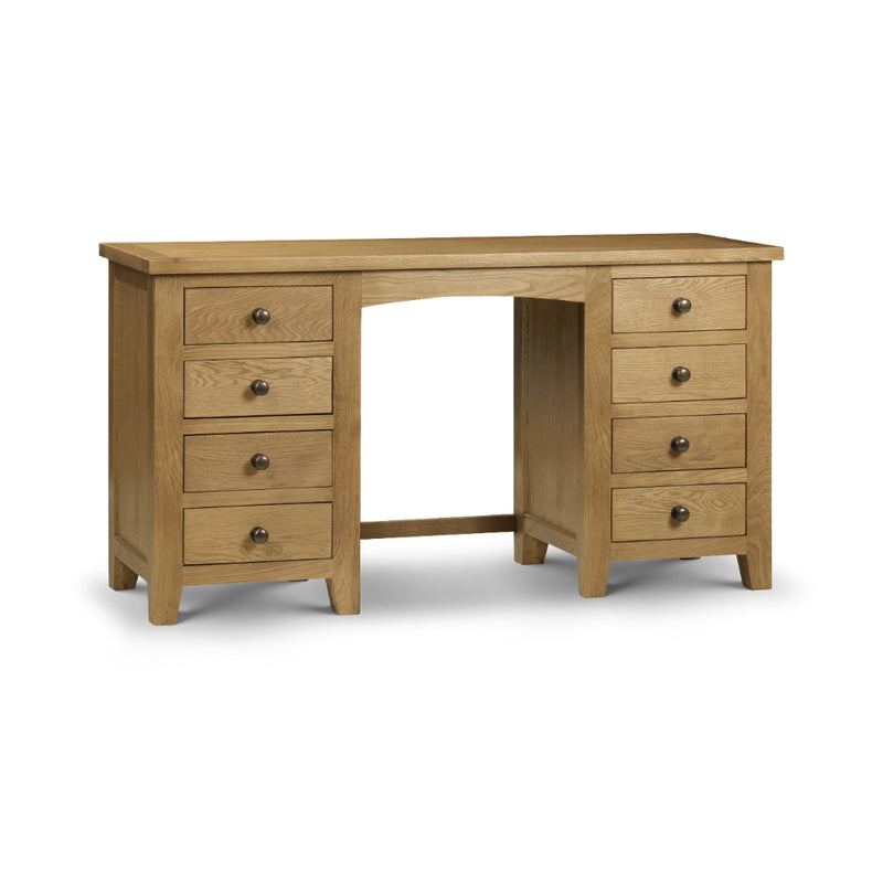 Marlborough Dressing Table with Twin Pedestals 1.4m - Oak