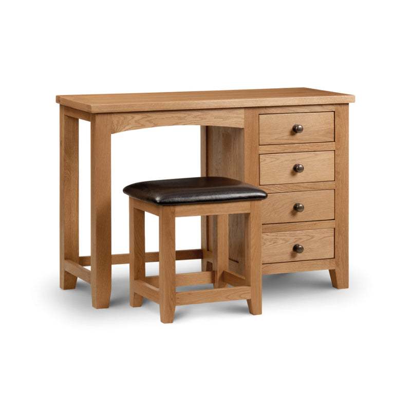 Marlborough Dressing Table with Single Pedestal 75x107cm- Oak