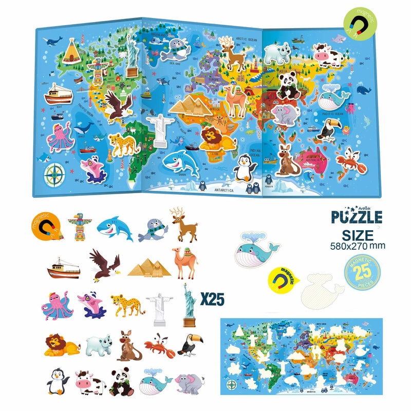 Arthink Magnetic World Map - 25 Piece