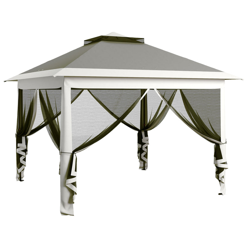 Outsunny Pop Up Gazebo Height Adjustable Canopy Tent w/ Carrying Bag, Dark Grey