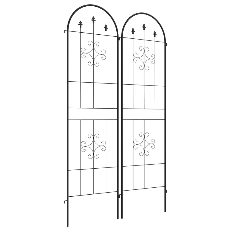 Outsunny Set of 2 Metal Trellis for Climbing Plants, Arrow Design