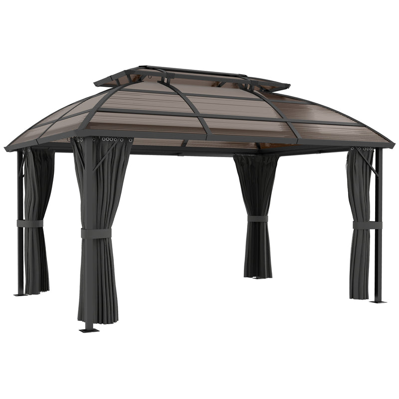 Outsunny 4 x 3(m) Polycarbonate Gazebo for Lawn, Yard, Patio, Deck