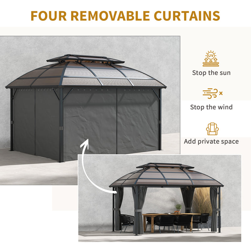 Outsunny 4 x 3(m) Polycarbonate Gazebo for Lawn, Yard, Patio, Deck