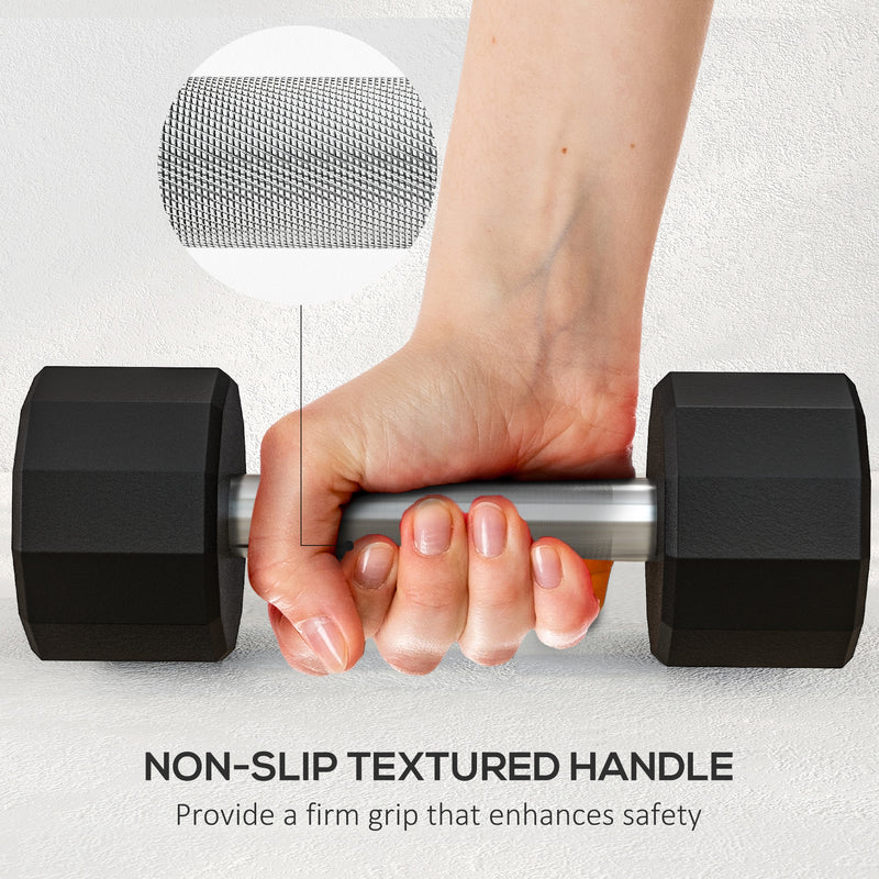 2 x 4kg SPORTNOW Dumbbells Weights Set with 12-Sided Shape and Non-Slip Grip