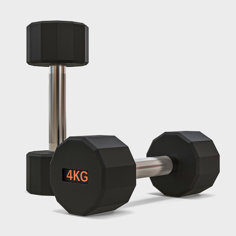 2 x 4kg SPORTNOW Dumbbells Weights Set with 12-Sided Shape and Non-Slip Grip