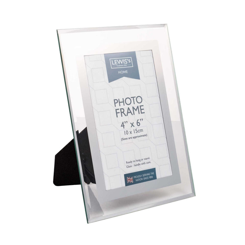 Lewis's Glass Photo Frame Single Silver - 4X6