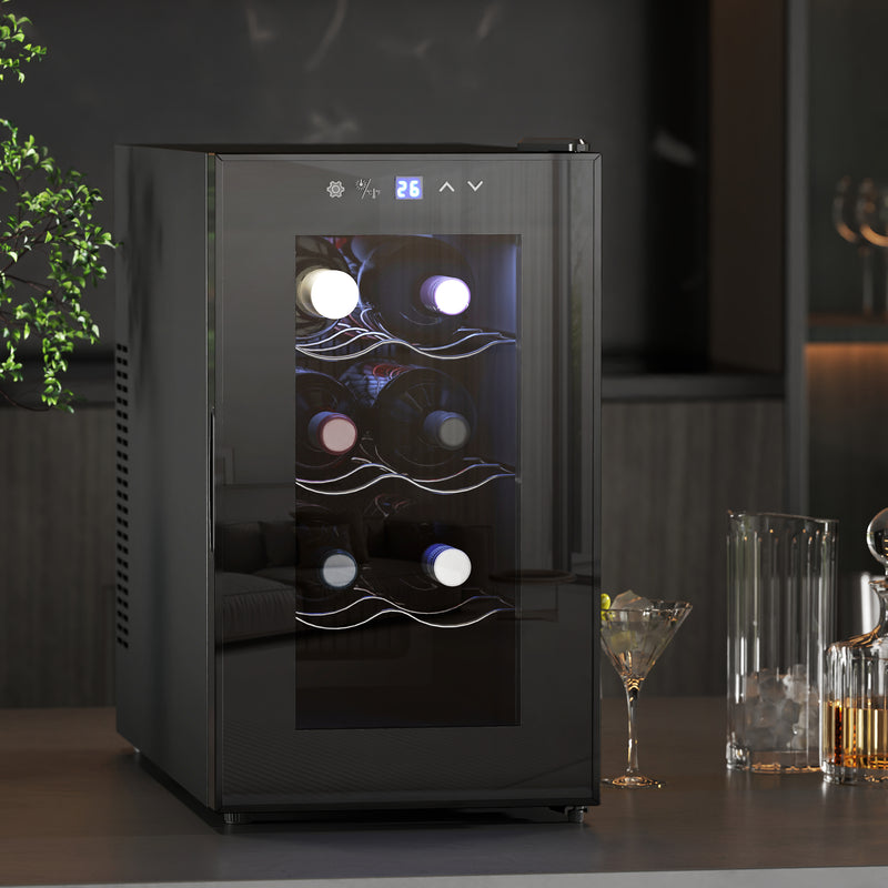 HOMCOM Freestanding Wine Cooler Fridge with 8 Bottle, 21 Litre Capacity