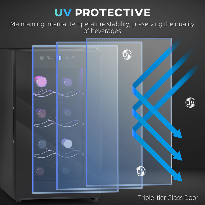 HOMCOM Freestanding Wine Cooler Fridge with 8 Bottle, 21 Litre Capacity