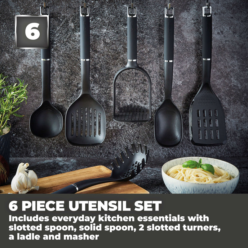 Tower Precision 6 Piece Utensil Set - Black