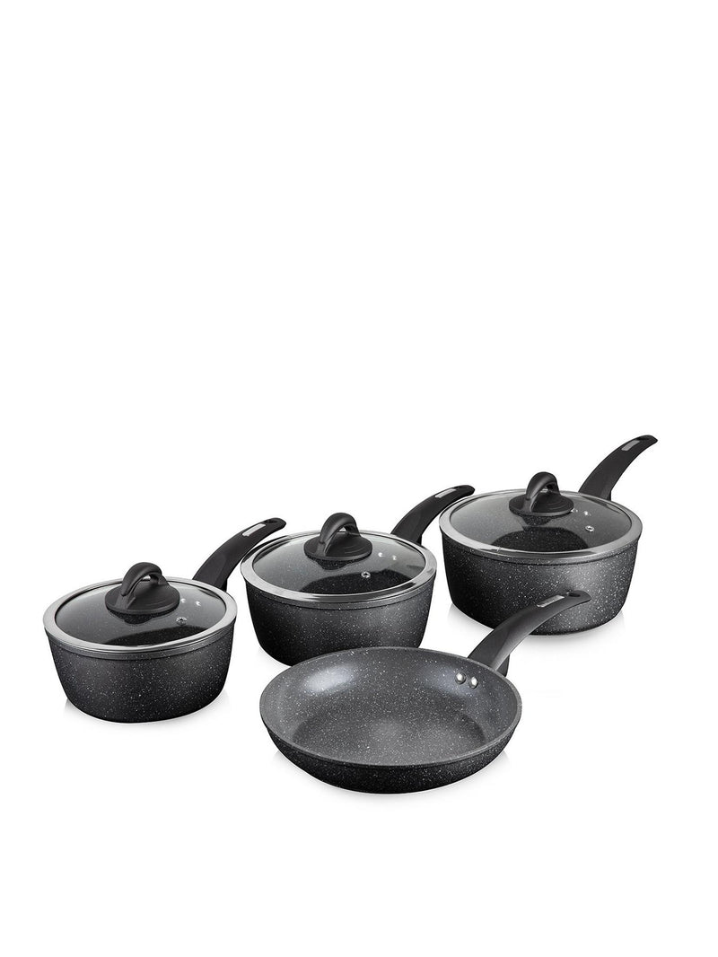 Tower Saucepan Set, Cerastone, Forged Aluminium with Easy Clean Non-Stick  Ceramic Coating, Graphite, 3 Piece