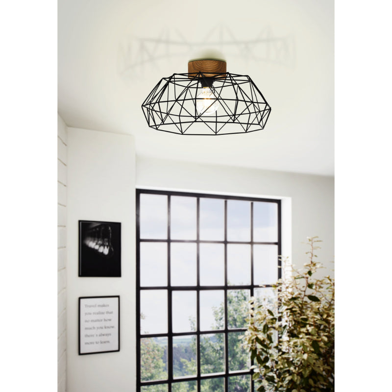 EGLO Padstow Geometric Ceiling Light - Black