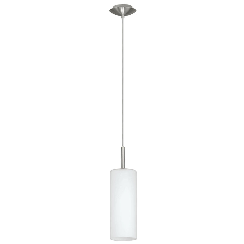 EGLO Troy Pendant Light - White & Matt Nickel