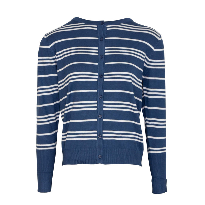 Plaited Cardigan Stripe  - Navy & White