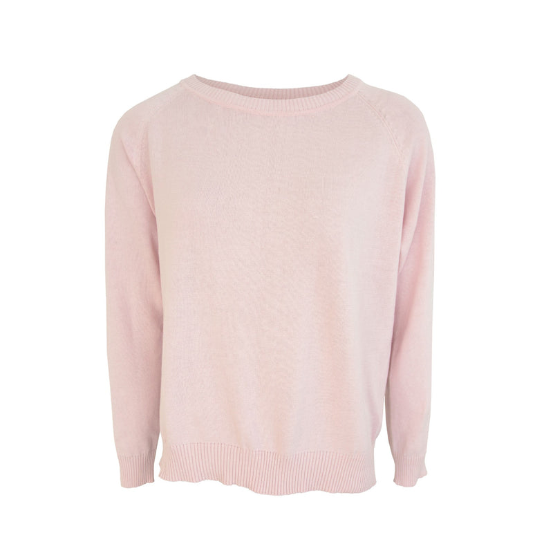 Ls Ragland Plain Sweater- Pink