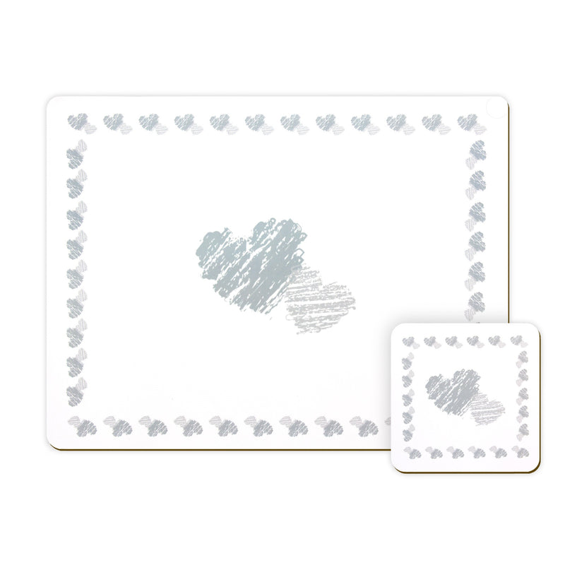 Place Mat and Coaster Set - Heart