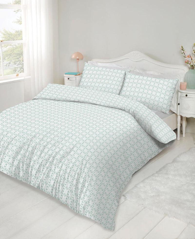 Lewis's Aspen Duvet Set - Sage Green