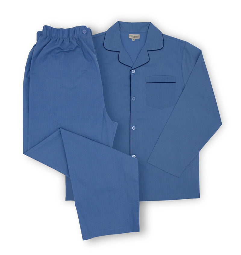 Hutson Harbour Easy Care Plain Pyjama Set - Sky