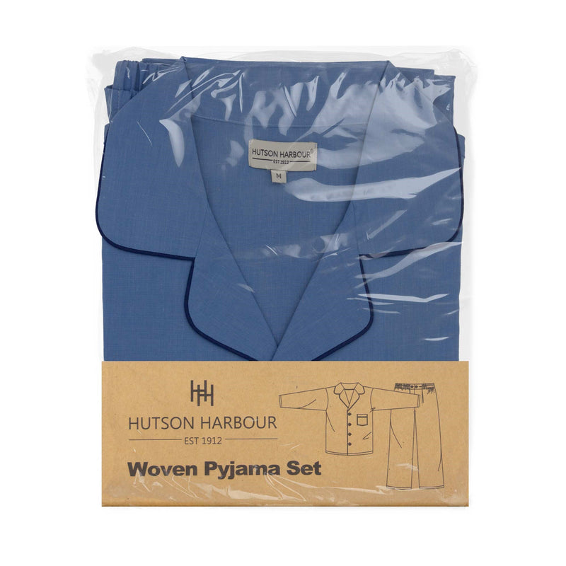 Hutson Harbour Easy Care Plain Pyjama Set - Sky