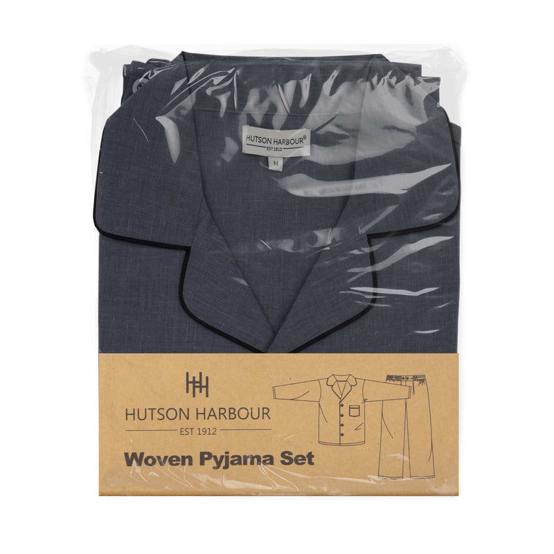 Hutson Harbour Easy Care Plain Pyjama Set - Grey