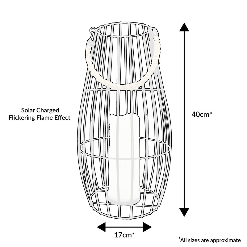 Monaco Flickering Floor Lantern Solar