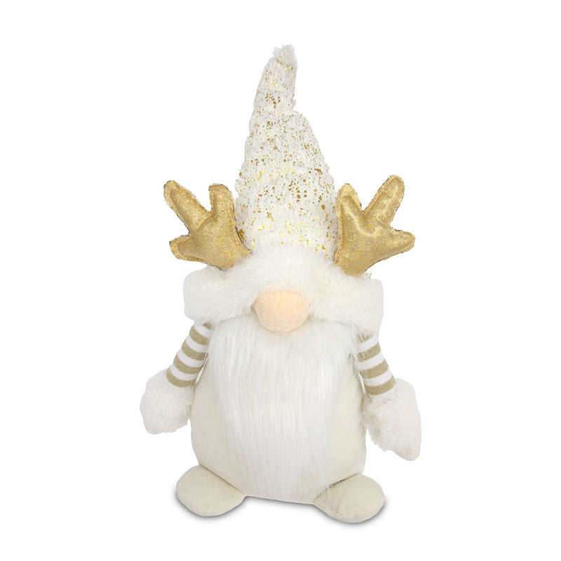 Sitting Santa Gonk With Antlers - Cream